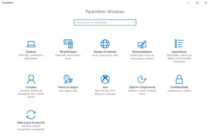 Logiciels par défaut Windows 10